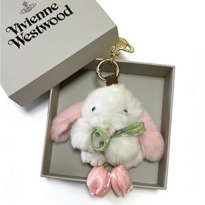 Vivienne Westwood White and Pink Bunny Key Holder